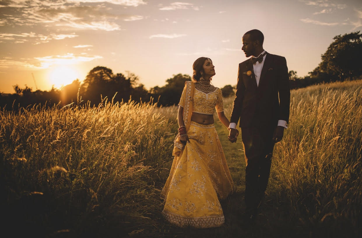 Stunning Priyanka Wearing a Bridal Mustard Lehenga Set by Rianta