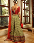 Red and Mehendi Green Lehenga Set - red lehenga Canada