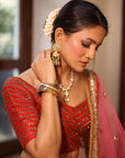 Red and Mehendi Green Lehenga Set - red lehenga Canada