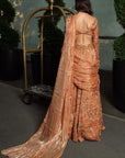 Orange Pre Draped Saree