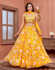 Mango Floral Lehenga with Hand Embroidered Blouse - lehenga
