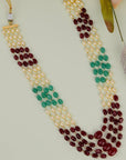 Multicolour Semiprecious Jade Stone Beads Necklace for Men - indian men jewelry