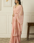 PASTEL PINK DHARA Chiffon Saree - saris indian dress