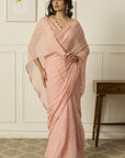 PASTEL PINK DHARA Chiffon Saree - saris indian dress
