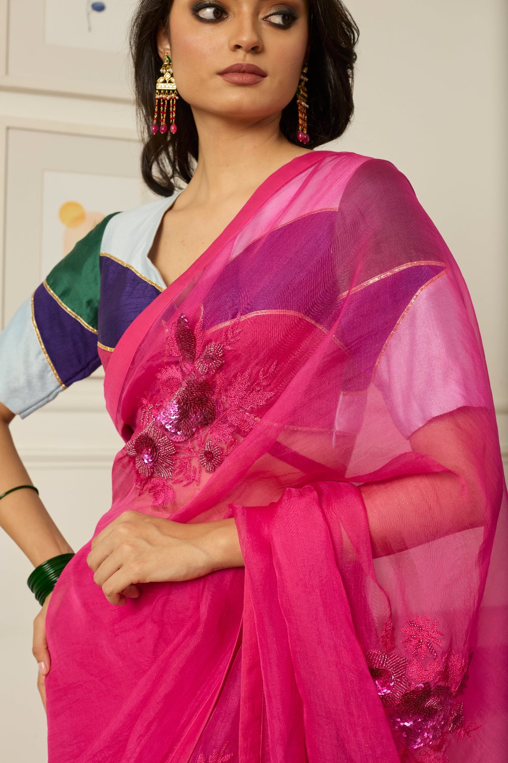 Pink Aradhana Saree - indian saree outfits