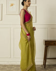 LIME RUQSAT Saree - indian wear