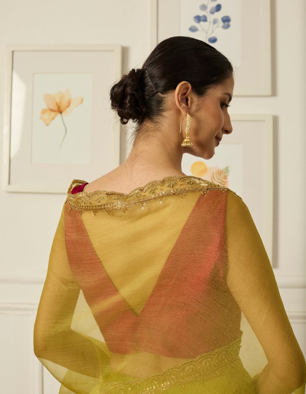 LIME RUQSAT Saree - indian wear