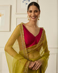 LIME RUQSAT Saree - indian wear
