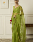 Lime Meenakshi Saree - saree and choli