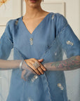 Powder Blue Iris Kurta Set - ladies indian outfits