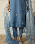 Powder Blue Iris Kurta Set - ladies indian outfits