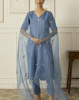 Powder Blue Iris Kurta Set - ladies indian outfits