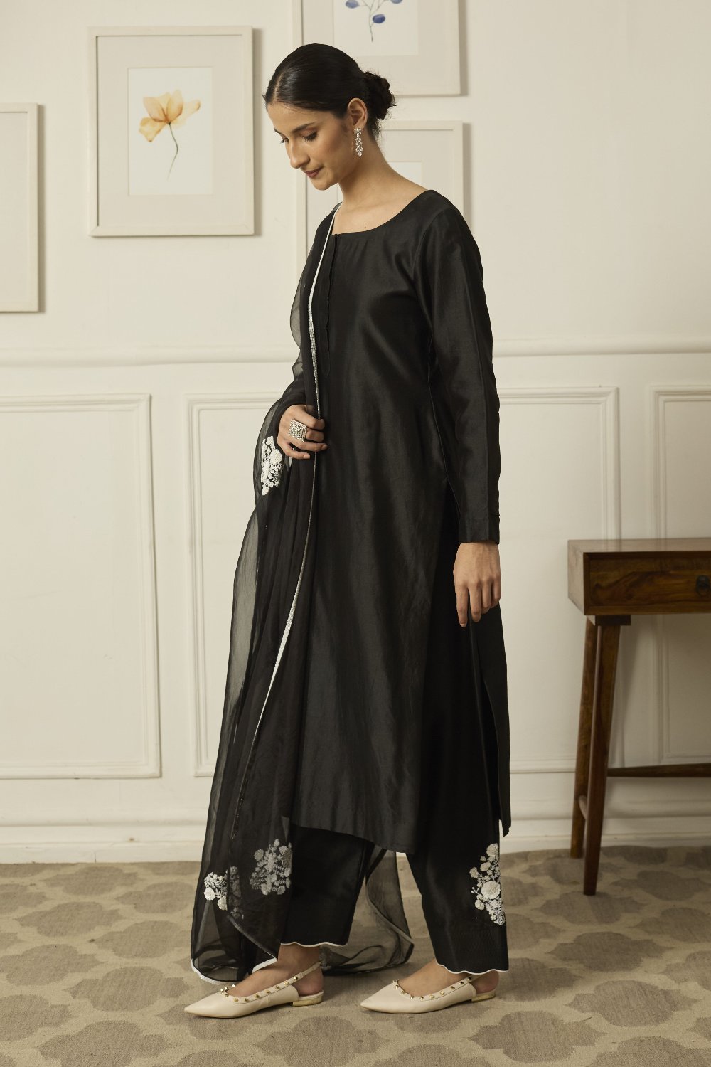 BLACK REET Kurta Set - india dress women