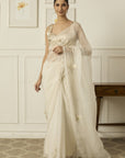 WHITE FLORET Saree - white indian outfits