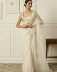 WHITE FLORET Saree - white indian outfits