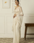 WHITE FLORET Saree - white indian outfits