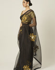 Black and Gold ARADHANA Saree - indian dress gold