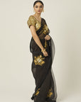 Black and Gold ARADHANA Saree - indian dress gold
