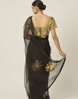 Black and Gold ARADHANA Saree - indian dress gold