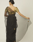 Ace Black Silk Organza Saree - saree with choli