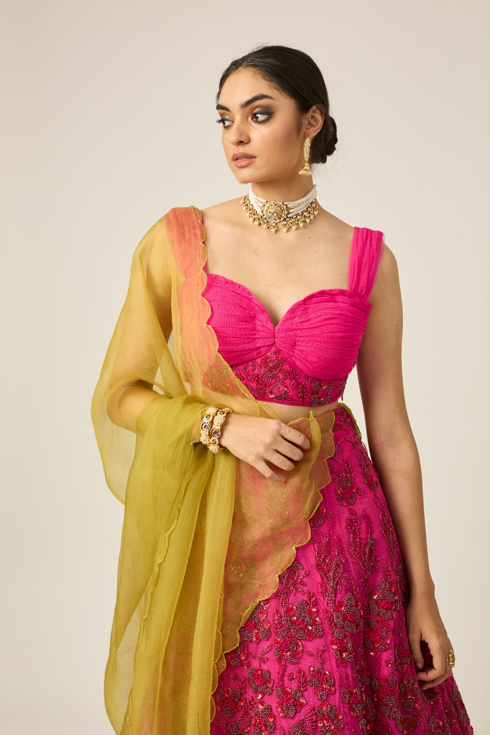 ISHRA Pink Bridal Lehenga - indian bridal lehenga
