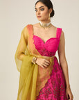 ISHRA Pink Bridal Lehenga - indian bridal lehenga