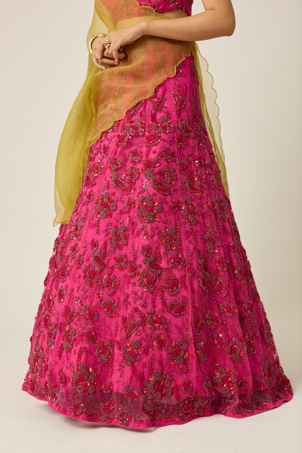 ISHRA Pink Bridal Lehenga - indian bridal lehenga