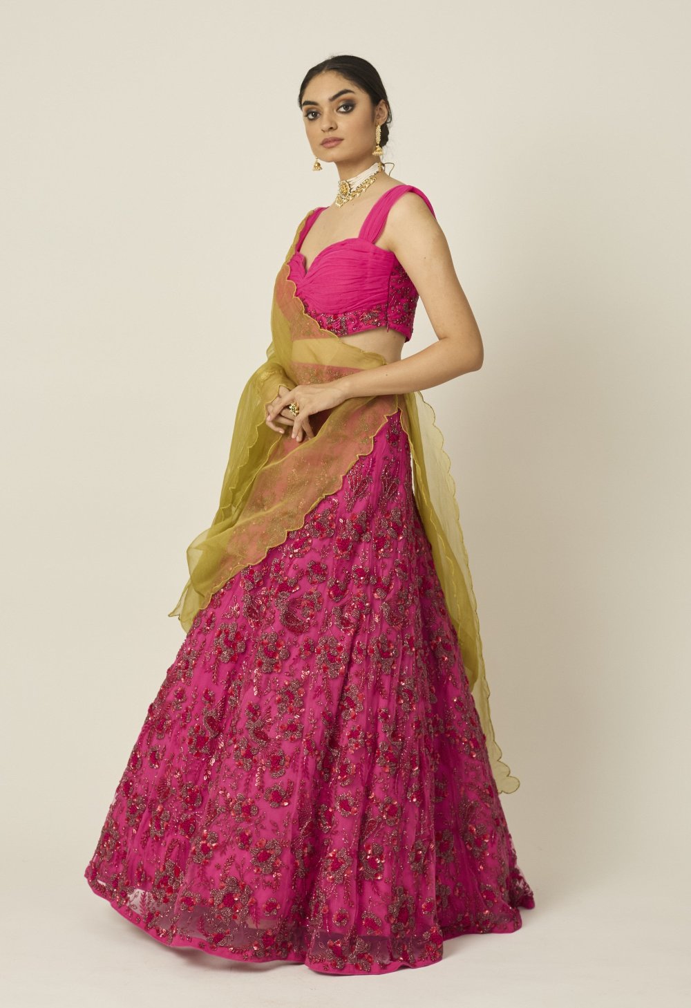 ISHRA Pink Bridal Lehenga - indian bridal lehenga