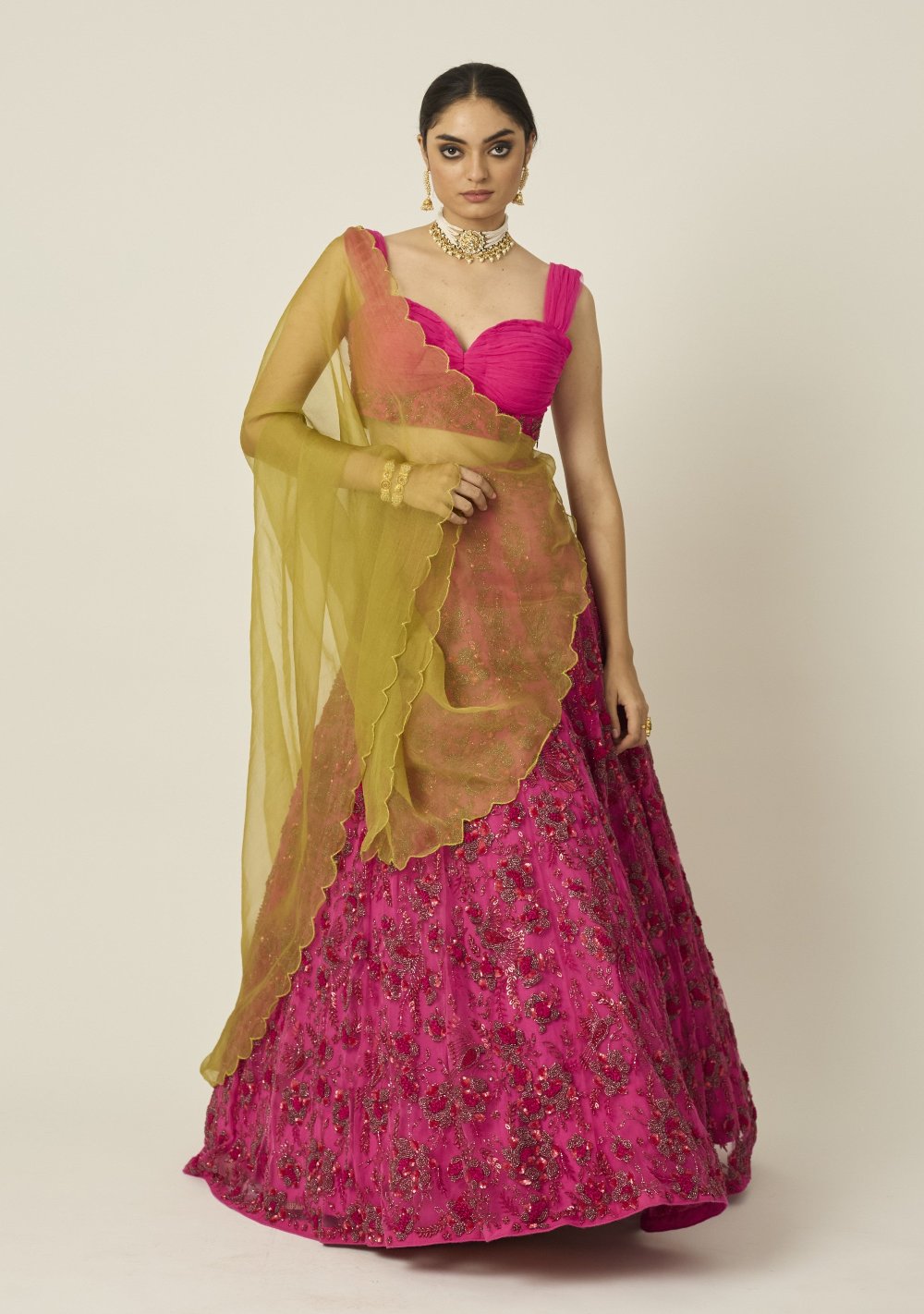 ISHRA Pink Bridal Lehenga - indian bridal lehenga
