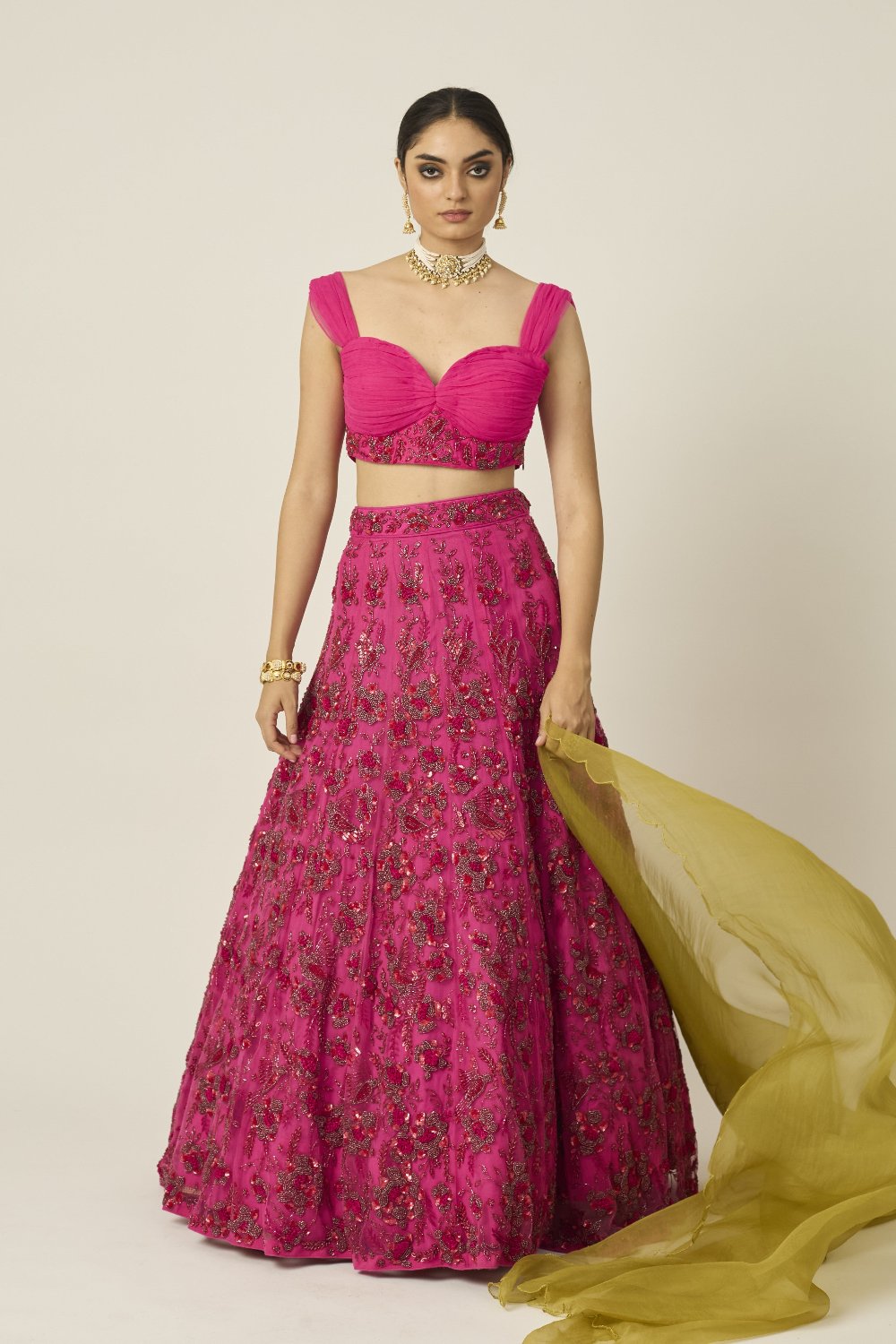ISHRA Pink Bridal Lehenga - indian bridal lehenga