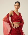 RED ANAMIKA Lehenga Set - lehenga choli