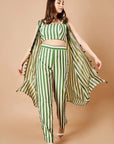 Forest Green Stripes Pant Set - indian fashion New Zealand