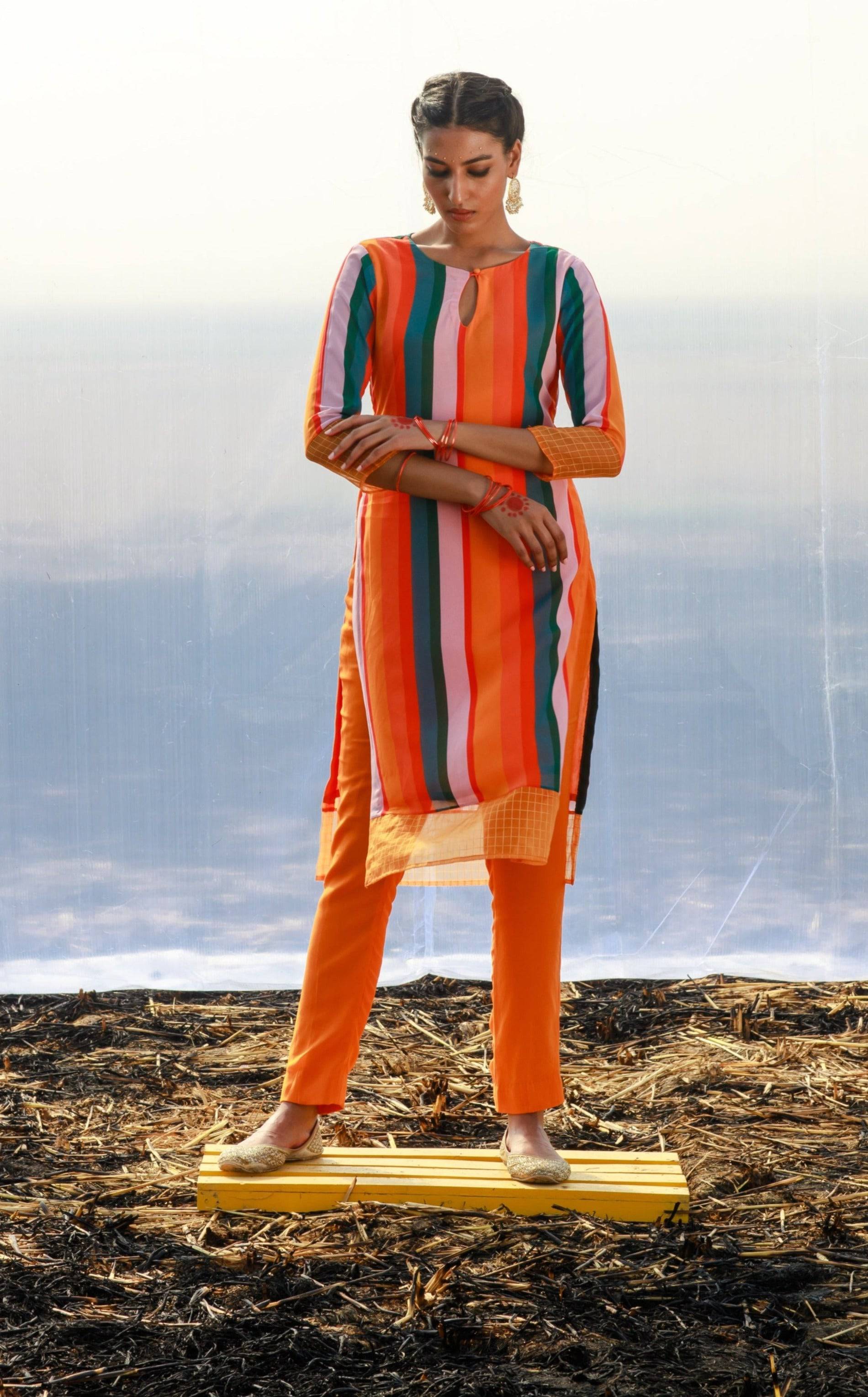 Georgette Tunic with Pants Set - indian attire for ladies Australia