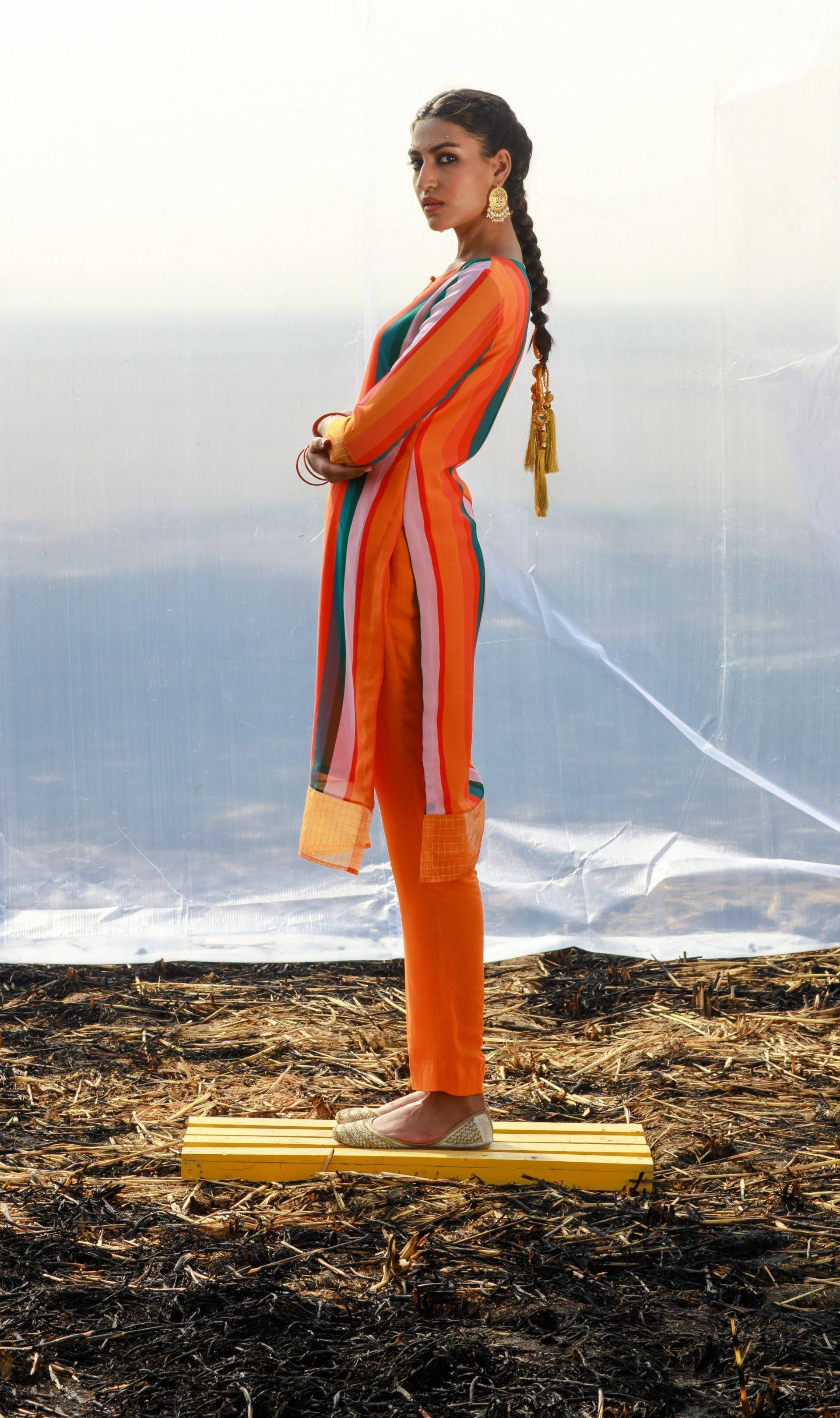 Georgette Tunic with Pants Set - indian attire Canada