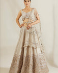 Abalone Grey Gold Lehenga - golden lehenga USA