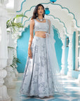 Grey Embroidered Set - lehenga Australia