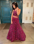 Ruby Pink Sequin Lehenga - pink lehenga Sydney