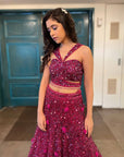 Ruby Pink Sequin Lehenga - pink lehenga Sydney