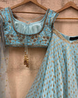 Powder Blue Sharmily Lehenga Set - blue lehenga USA