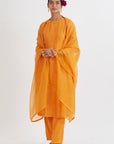 Gudhal Chanderi Kurta Set - orange kurta Australia