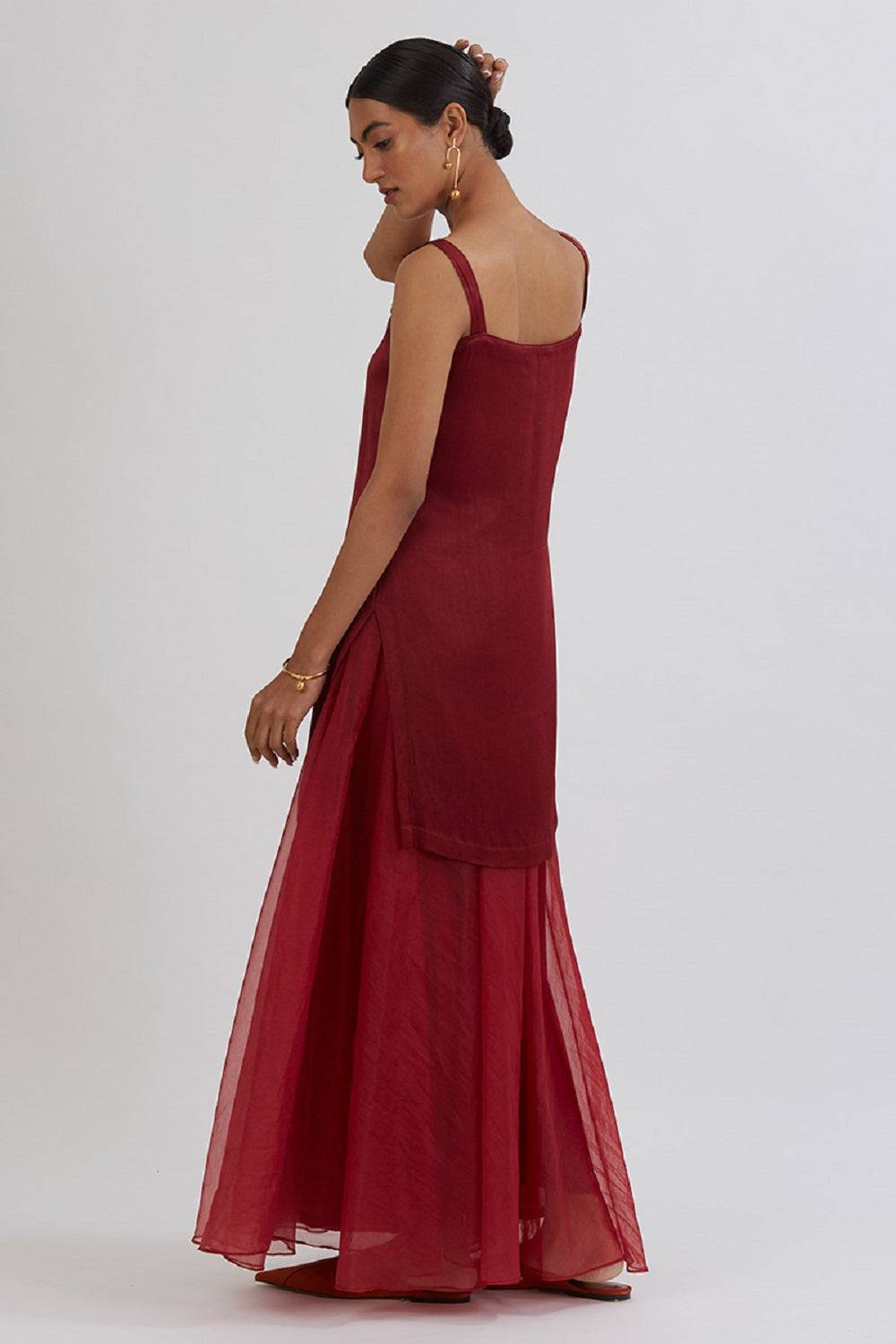 Maroon Aradhana Sharara Kurta Set - sharara set New Zealand