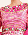 Punch Pink Anarkali Lehenga Set - pink anarkali Australia