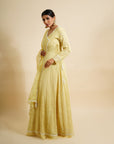 Lemon Yellow Anarkali with Dupatta - yellow anarkali Australia