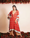Carmine Red Kaftaan Kurta Set - red kurta Sydney