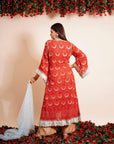 Carmine Red Kaftaan Kurta Set - red kurta Australia