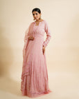 Watermelon Pink Anarkali with Dupatta - pink anarkali Sydney
