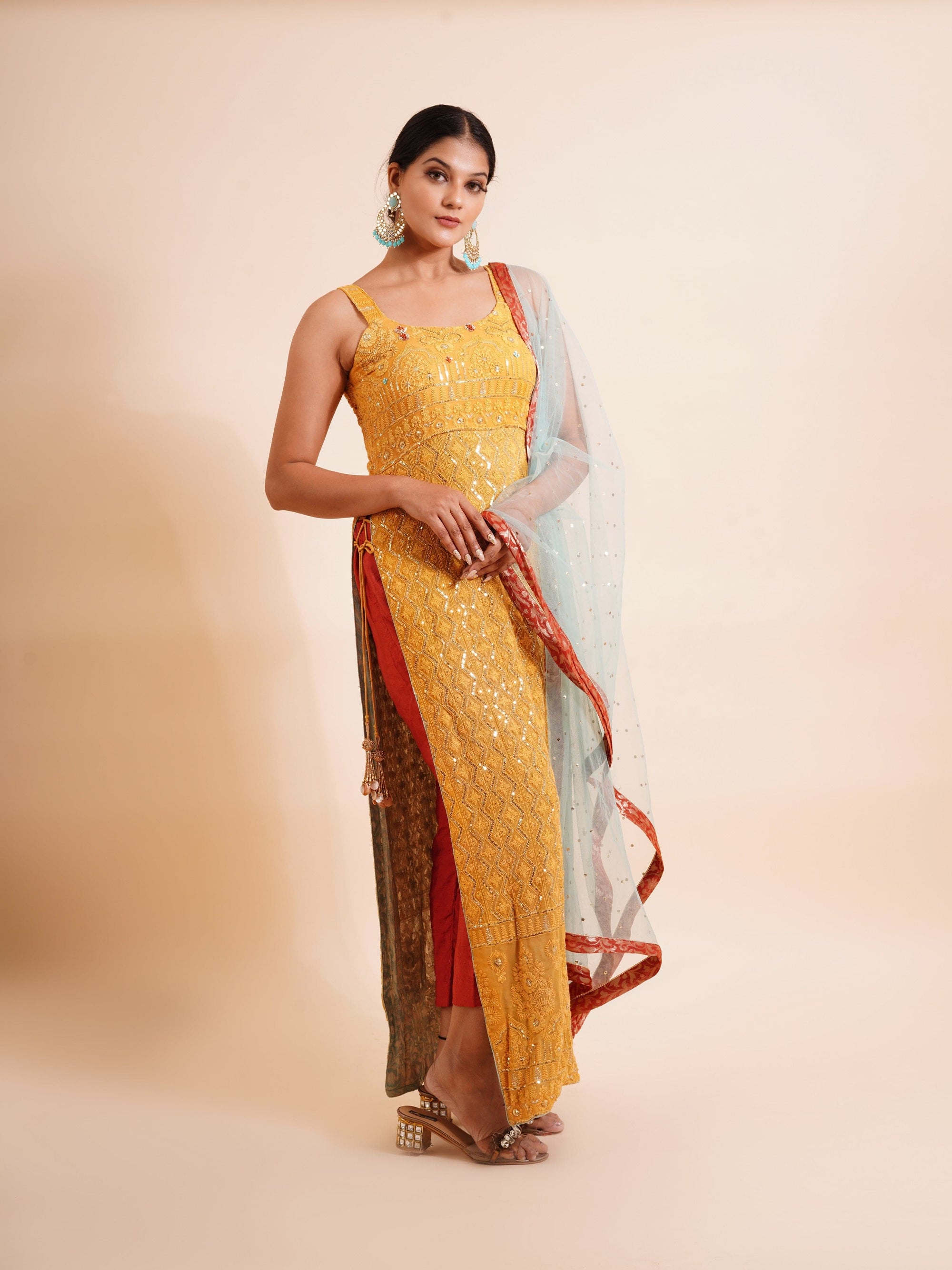 Chrome Yellow Kurta Set - yellow kurta New Zealand