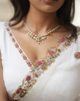 Reshma Ivory Organza Saree Set - ivory saree New Zealand