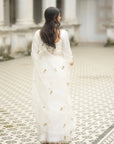 Iris Ivory Organza Saree Set - ivory saree Australia