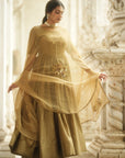 Paro Gold Chanderi Anarkali Set - anarkali set Canada